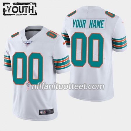 Lasten Miami Dolphins NFL Pelipaita Custom Nike Valkoinen Alternate 100th